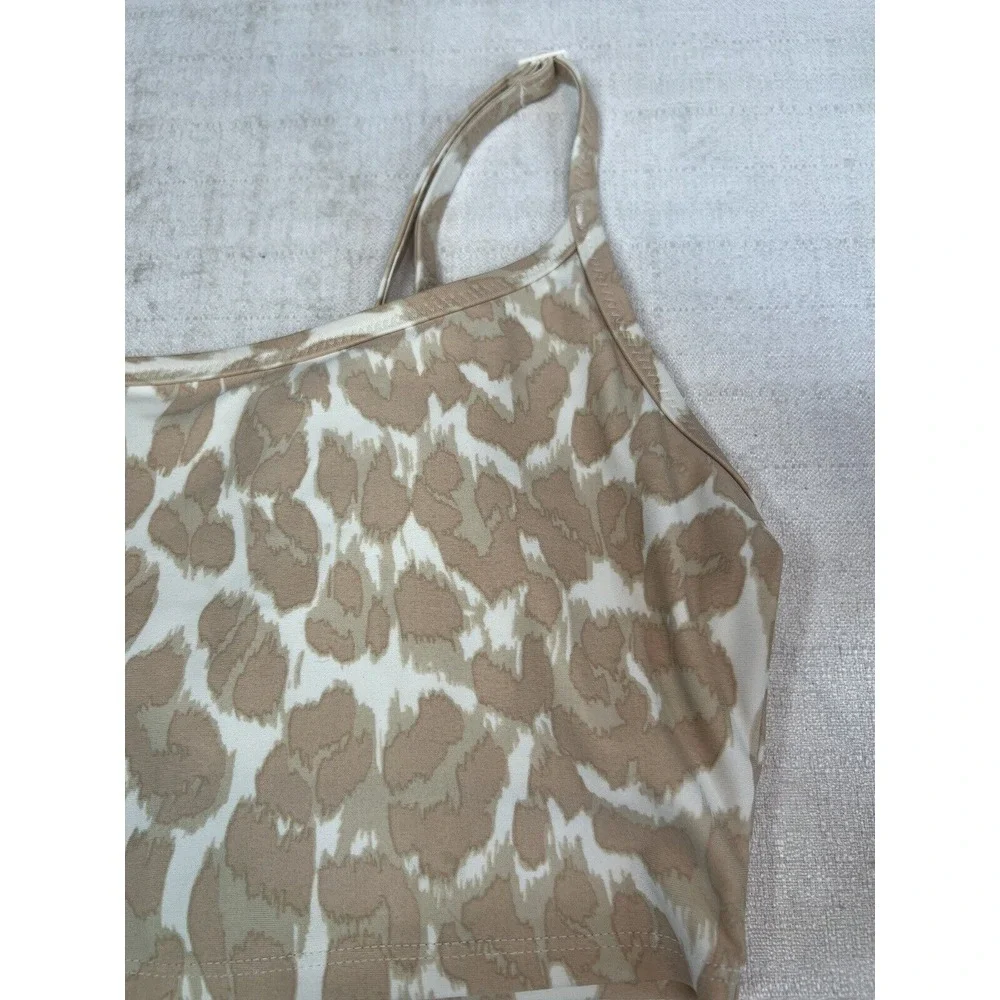 Aerie Scoop Swimwear Top Bikini Pullover Size Small Leopard Animal Print
